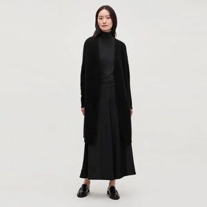 COS - Oversized Longline Wool-Blend Cardigan - Black